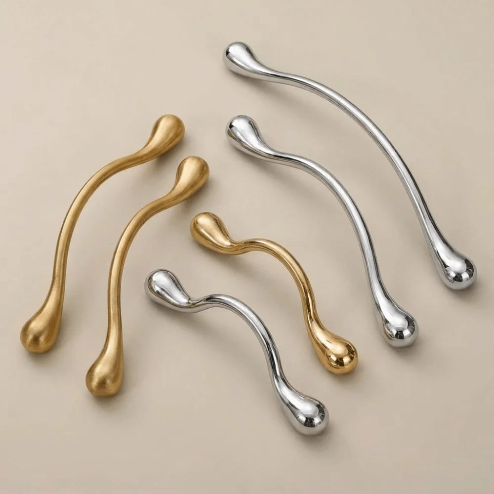 Retro Zinc Alloy Cabinet Handles | French Style Door Pull Gold/Silver
