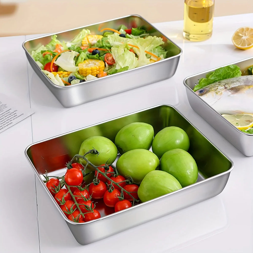 3-Piece Stainless Steel Airtight Food Storage Containers Food Storage Set Nixie