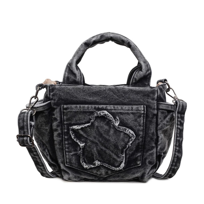 Large-Capacity Denim Crossbody Shoulder Bag for Women Denim Crossbody Bag Nixie