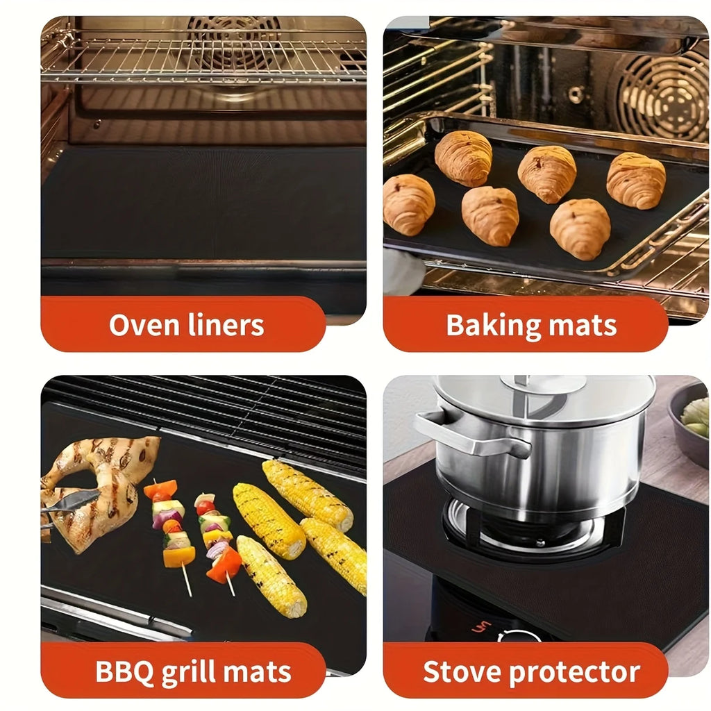 4pcs Reusable Non-Stick Oven Liner Baking Mat Set | PTFE Oven Liner Baking Mat Nixie
