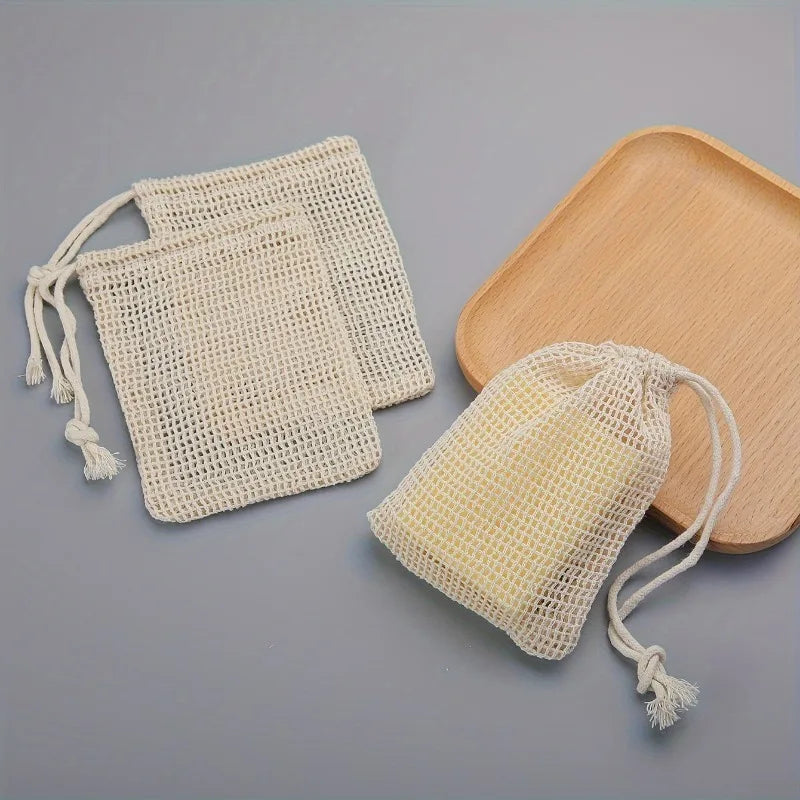 Natural Cotton Mesh Soap Saver Bag – Eco-Friendly Lather Pouch Soap Saver Bag Nixie