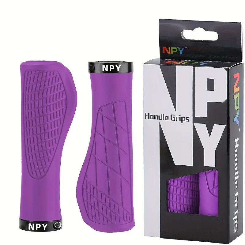 Ergonomic Lock-On MTB Bicycle Handlebar Grips | Non-Slip Bike Handlebar Grips Nixie Purple