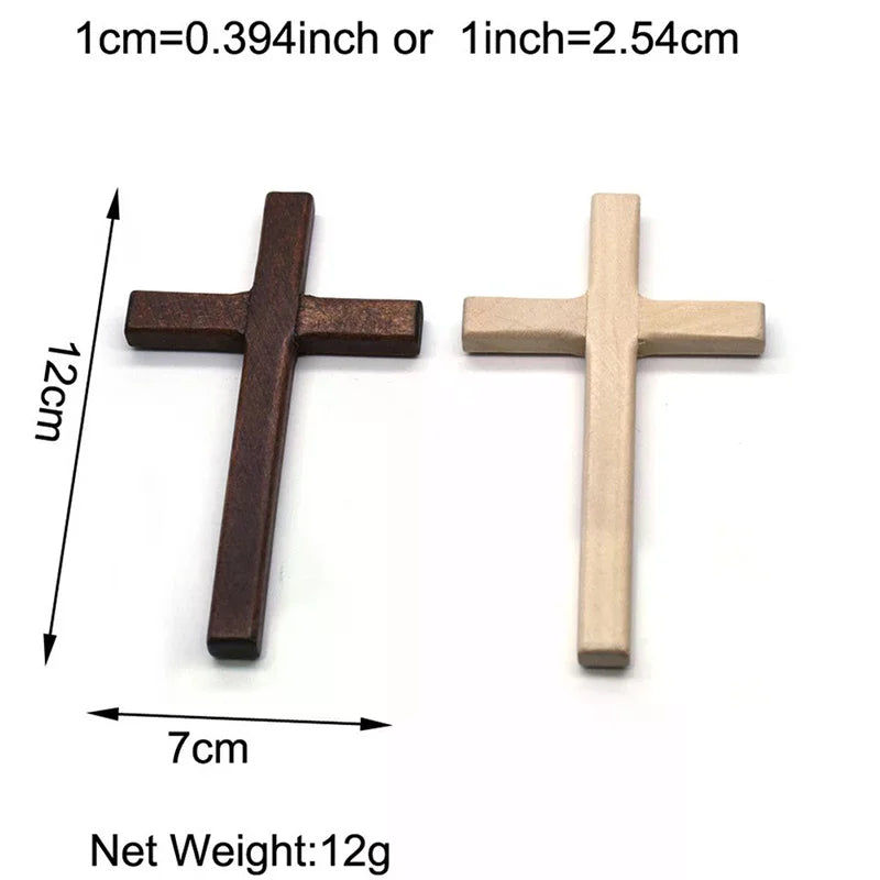 Christian Wooden Wall Cross 12cm Hanging Crucifix – 2 Colors Religious Wall Decor Nixie