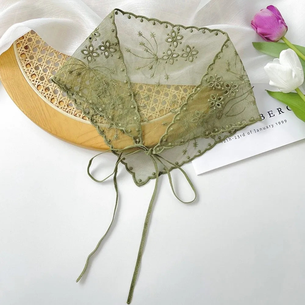 Vintage Lace Flower Hair Scarf – Bohemian Triangle Bandana