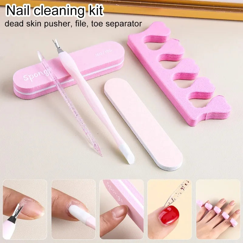 5-Piece Disposable Nail Care Set – Cuticle Pusher, File & Polisher Nail Care Set Nixie