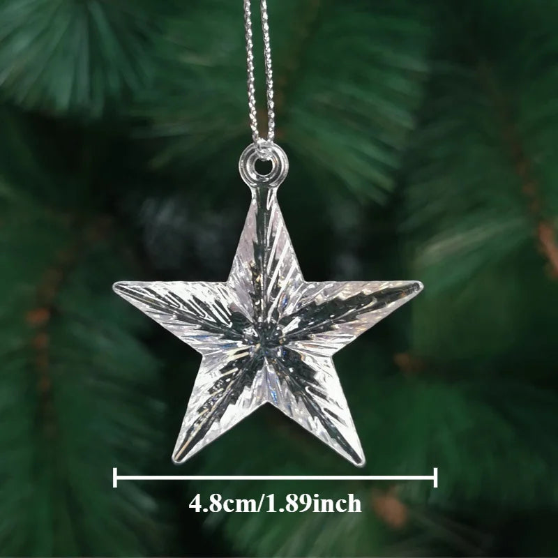 10-Pack Clear Acrylic Snowflake Christmas Ornaments | Xmas Decor Christmas Ornaments Nixie