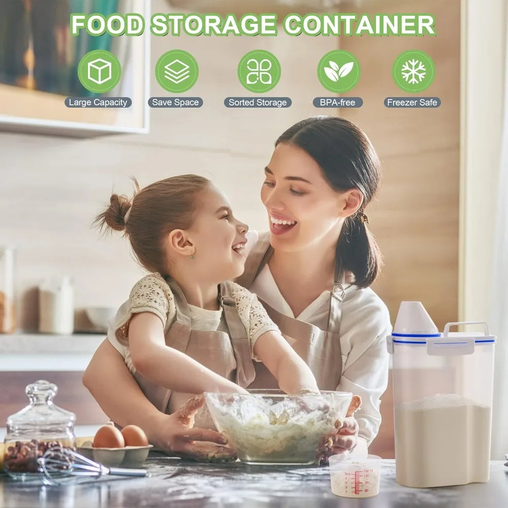 Airtight Rice Dispenser Storage Container with Measuring Cup