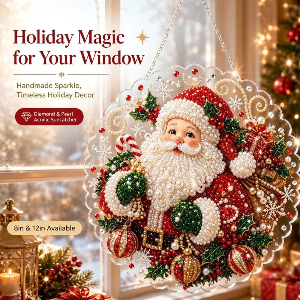 Christmas Pearl Diamond Painting Kit – DIY Acrylic Round Board Diamond Painting Kit Nixie