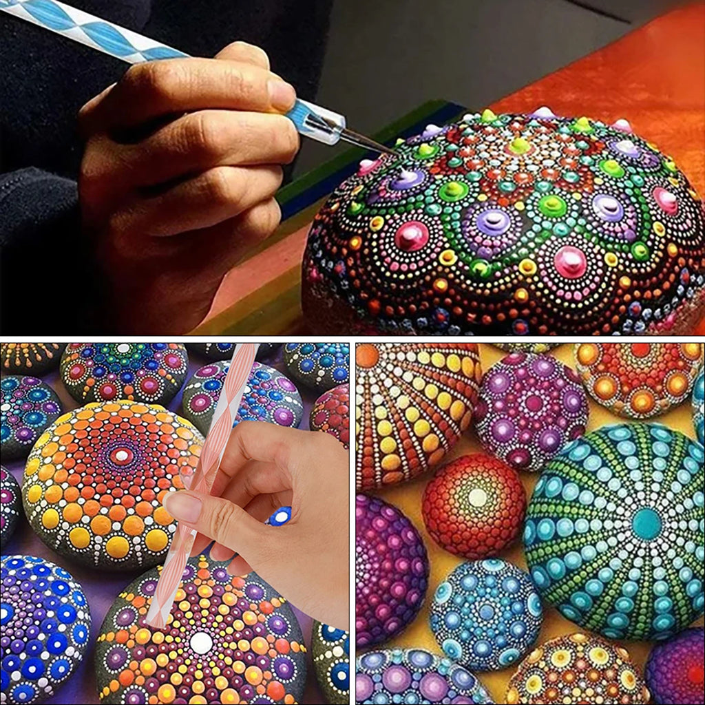 Mandala Dotting Tools Kit – Rock Painting Pens & Stencils Mandala Art Tool Kit Nixie