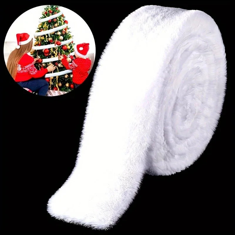 Lime Green & White Faux Fur Christmas Garland 7FT Christmas Garland Nixie white