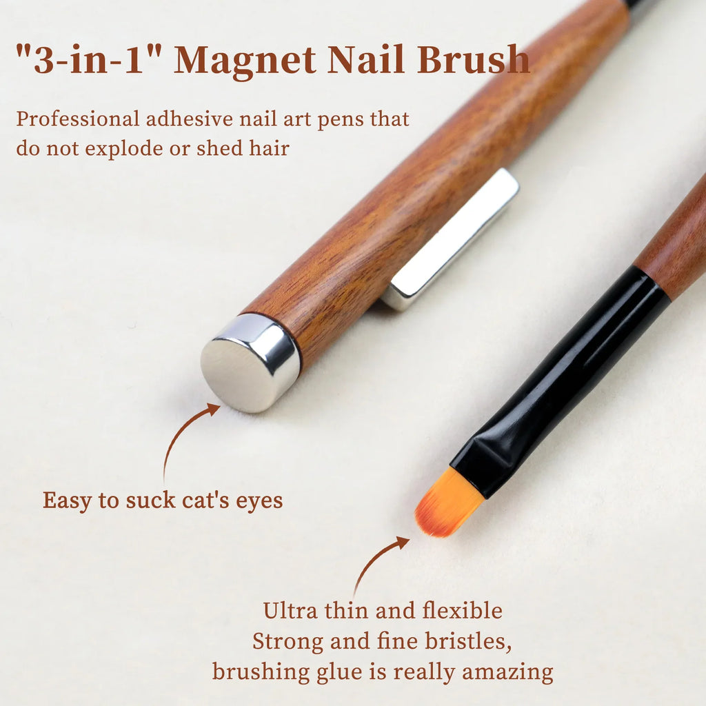 3-in-1 Magnetic Gel Nail Brush & Cat Eye Tool – Nail Art Pen Nail Art Brush Nixie