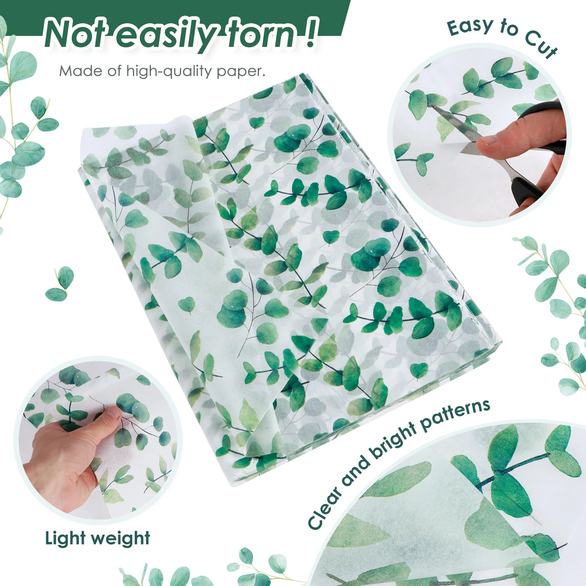 100Pcs Botanical Leaf Tissue Paper 20x14in – Gift Wrapping Sheets