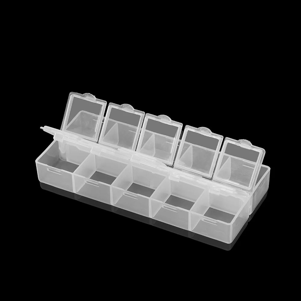 10-Grid Plastic Jewelry Storage Box Organizer – Beads & Crafts Jewelry Storage Box Nixie