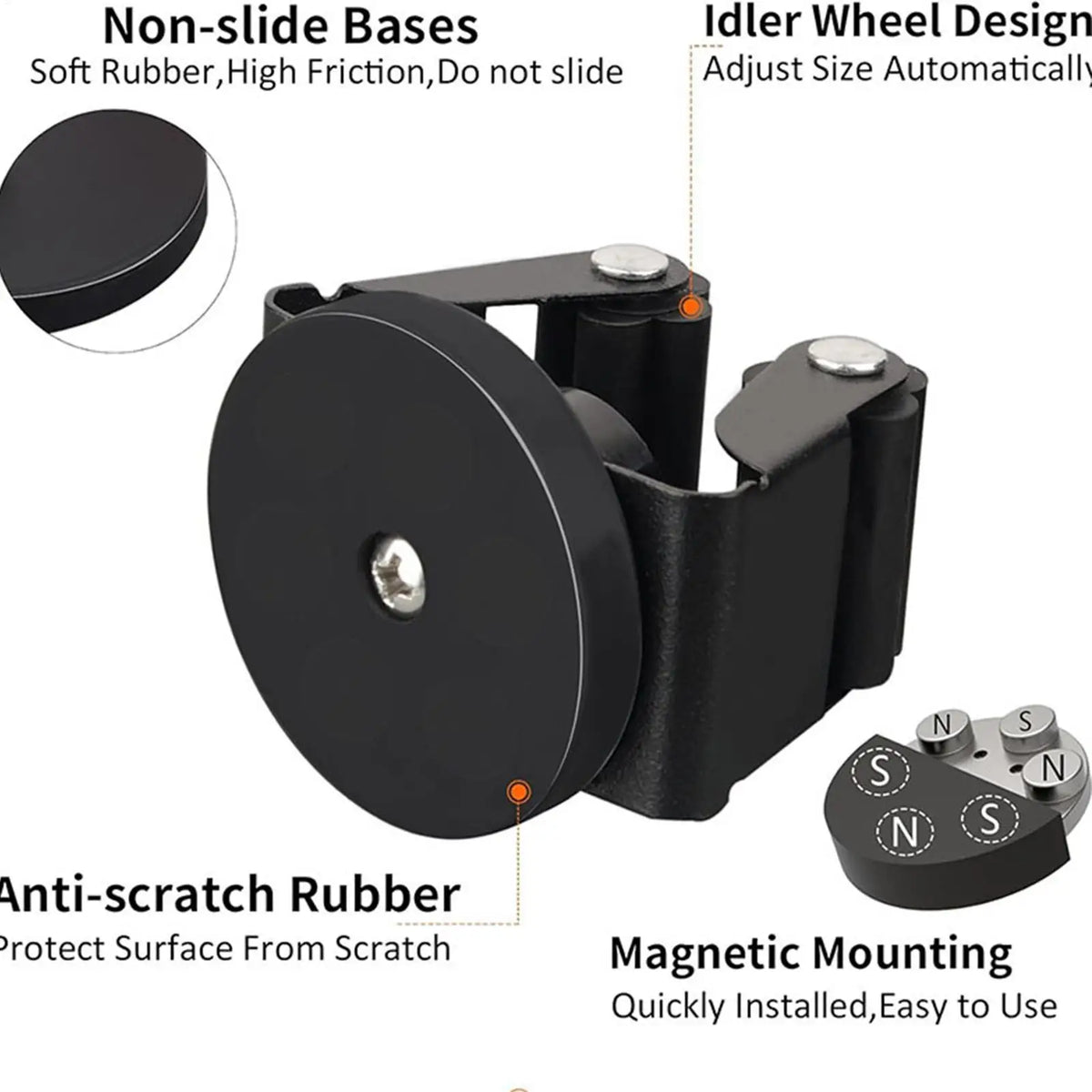 Magnetic Mop & Broom Holder Wall Mount | Space-Saving Hook Broom Mop Holder Nixie