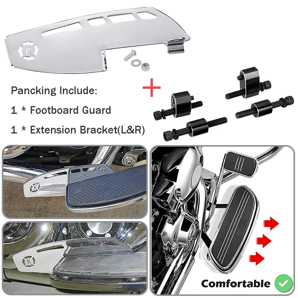 Motorcycle Floorboard Kit & Heel Guard – Harley Touring Motorcycle Floorboard Kit Nixie Guard and Extension