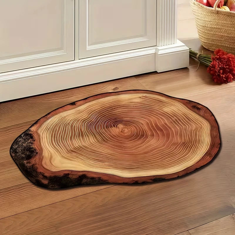 Wood Grain Bathroom Mat – Non-Slip Stump Design 50×80cm Bathroom Mat Nixie
