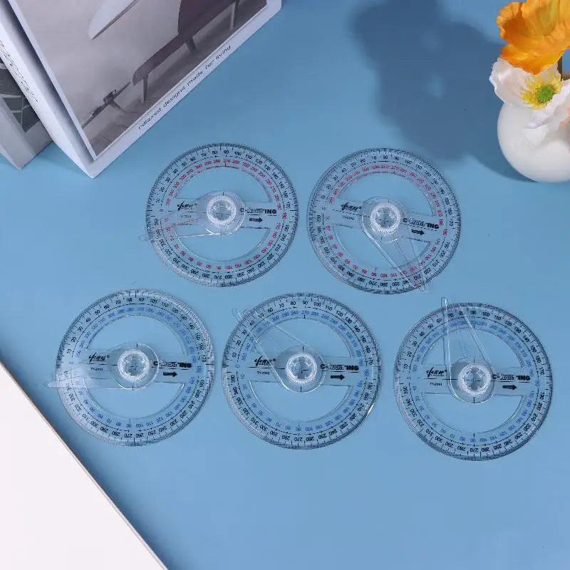 360° Circle Protractor Geometry Tool – 1, 3 or 5 Pack Geometry Protractor Nixie 5pcs