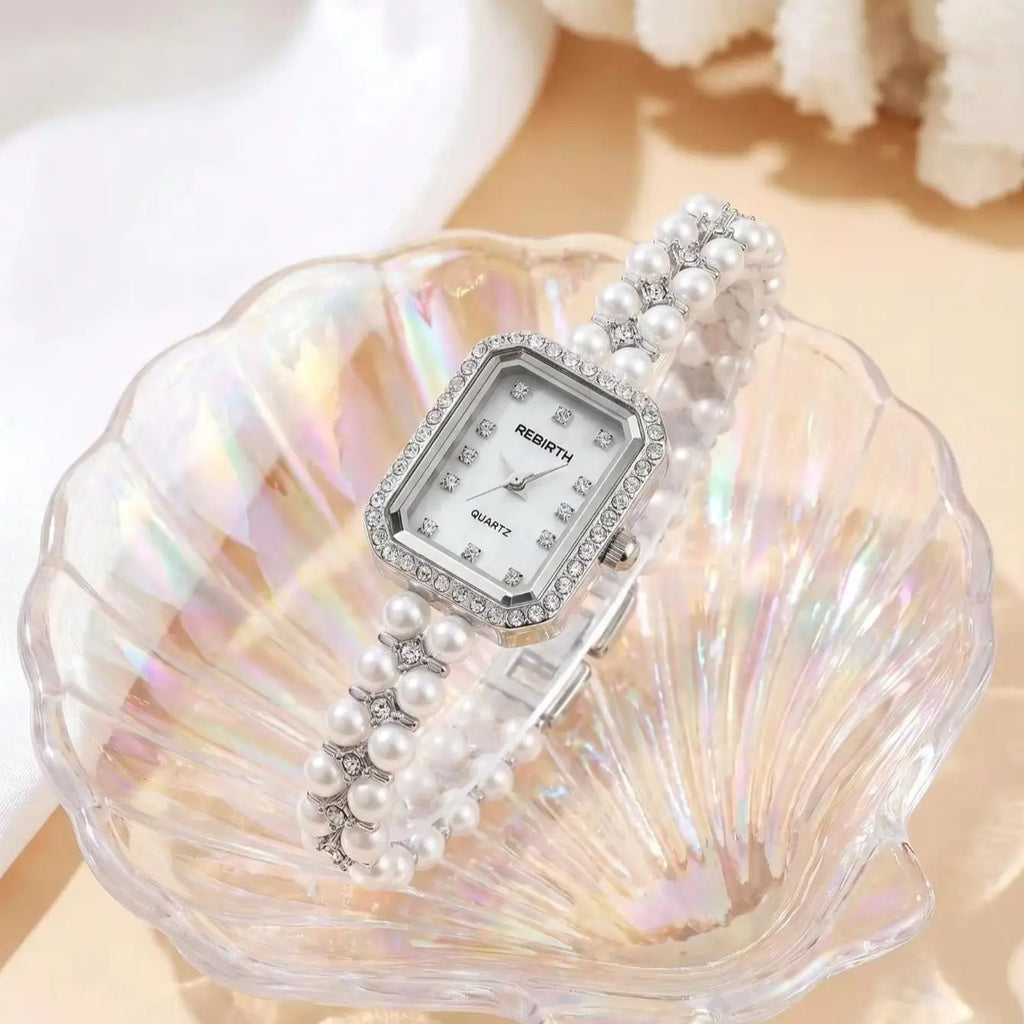 Women's Square Quartz Watch – Light Luxury Stainless Steel Women's Quartz Watch Nixie