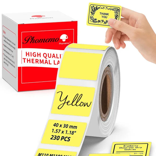 Phomemo M200 Color Labels 40x30mm – 3 Rolls, 690 Labels