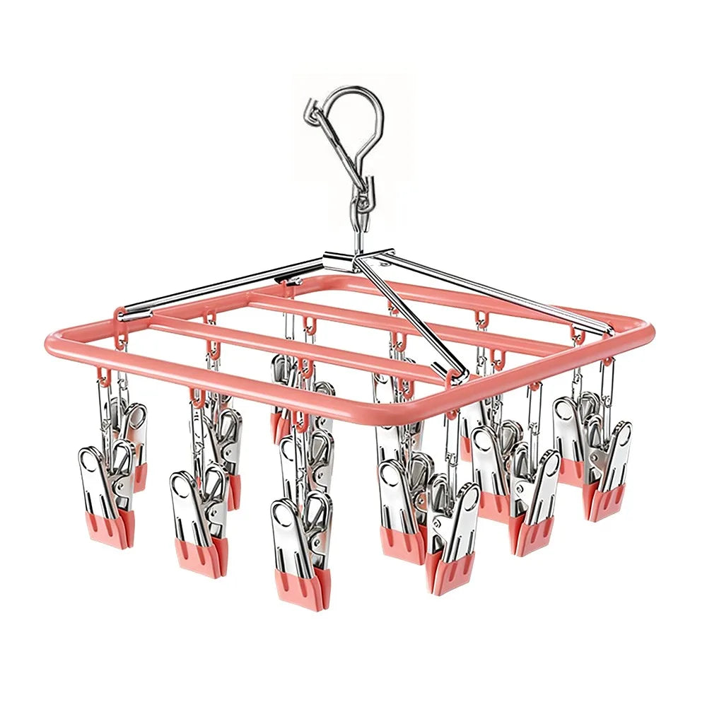 Stainless Steel Clothes Drying Rack 18/24 Non-Slip Clips