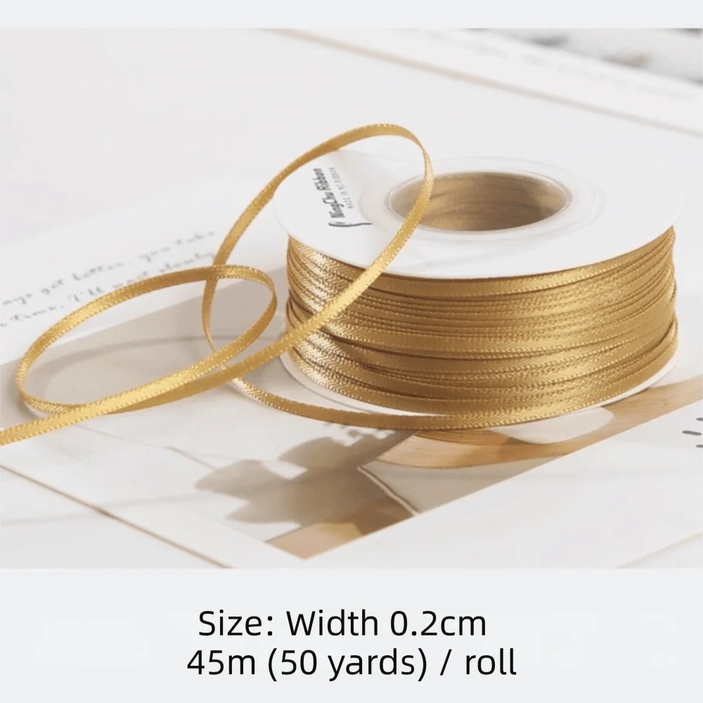 2mm Double-Sided Satin Ribbon Glossy DIY Craft Gift Wrap 45m Craft Satin Ribbon Nixie