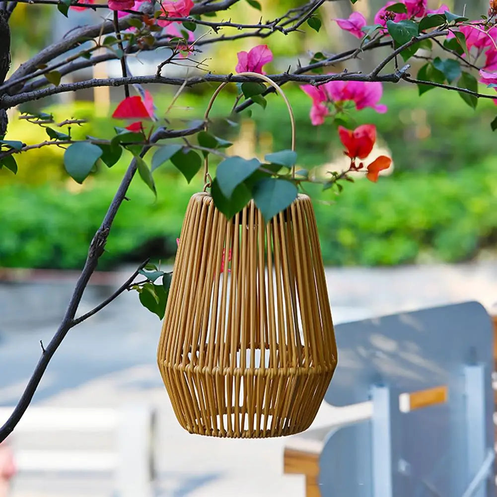 Woven Solar Lantern – Auto On/Off Outdoor Hanging Light Solar Outdoor Lantern Nixie