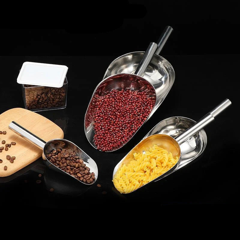 3-Piece Stainless Steel Scoop Set – Rustproof Ice & Food Shovel Kitchen Scoop Set Nixie