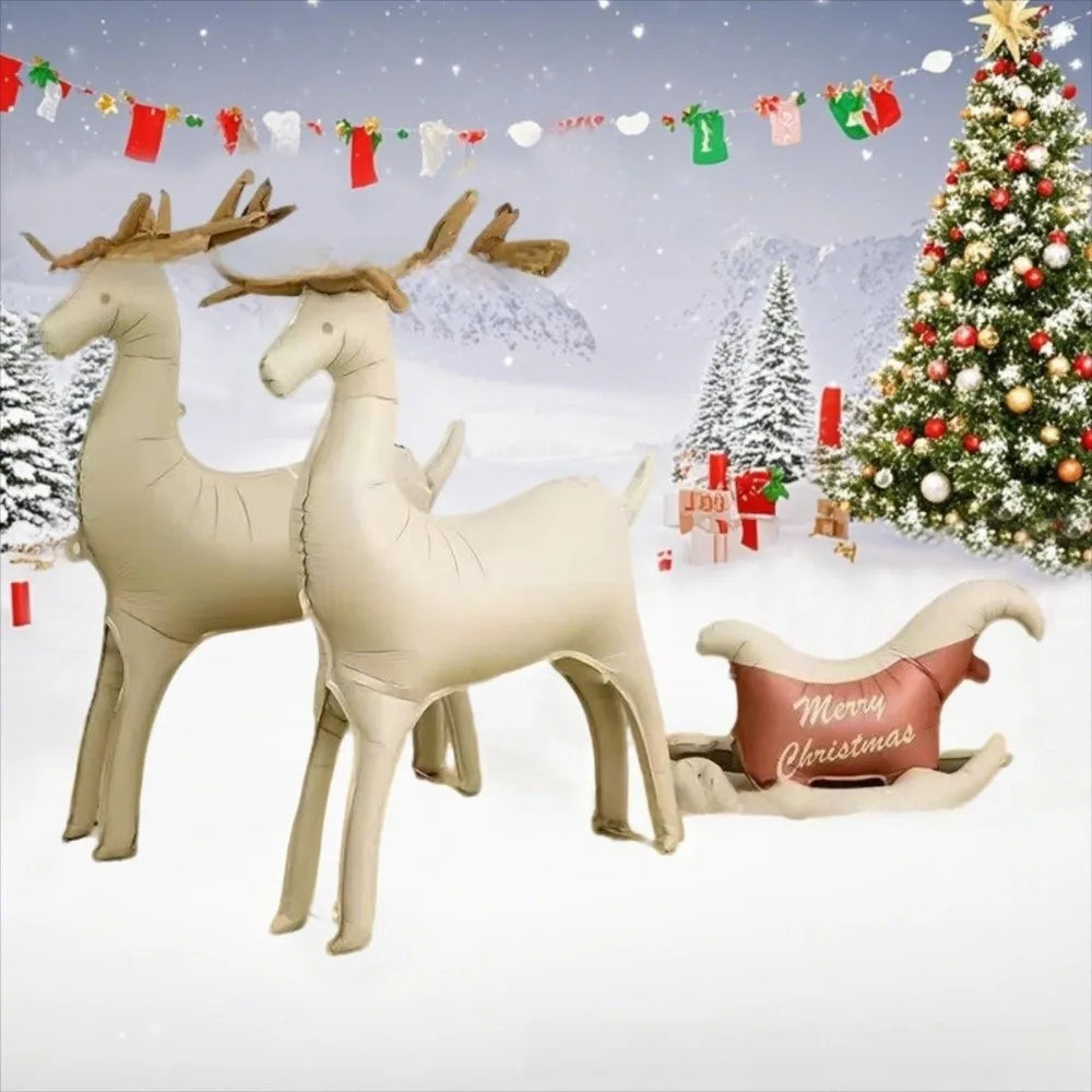 Christmas Foil Balloon Reindeer & Sled – Holiday Decoration Holiday Foil Balloon Nixie