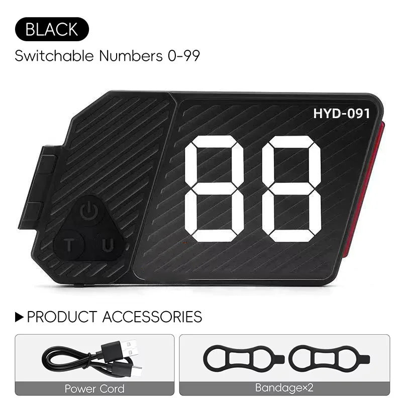 Bike Tail Light Number Plate USB-C Rechargeable Rear Lamp Bicycle Tail Light Nixie Black
