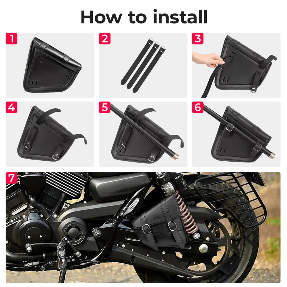 Motorcycle Swingarm Saddlebag – Fits Sportster 883 1200 Street 750 Motorcycle Saddlebag Nixie