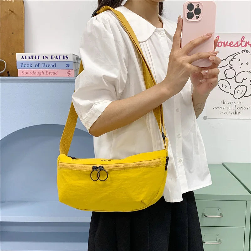 Minimalist Korean Crossbody Bag – Large Nylon Shoulder Bag Crossbody Shoulder Bag Nixie