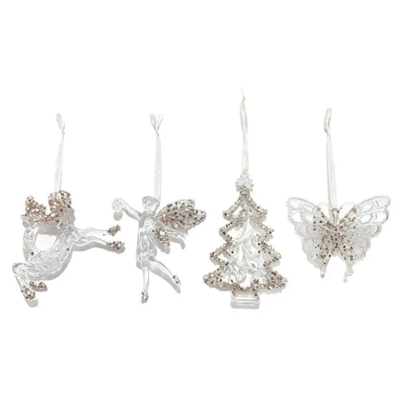Clear Acrylic Christmas Ornaments with Rhinestone Details Christmas Ornaments Nixie