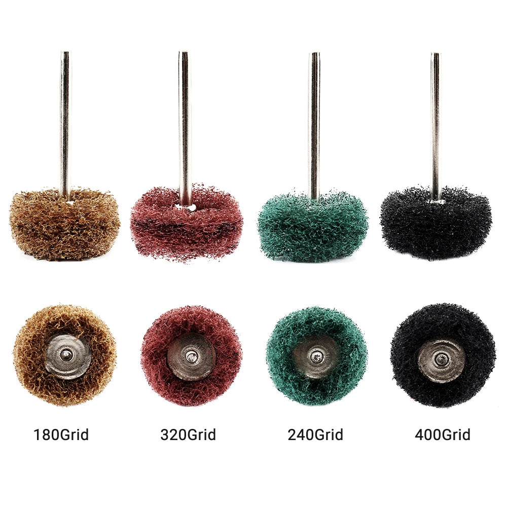 40pc Nylon Buffing Polishing Wheels 3mm Shank 180-400 Grit Set Rotary Tool Accessories Nixie