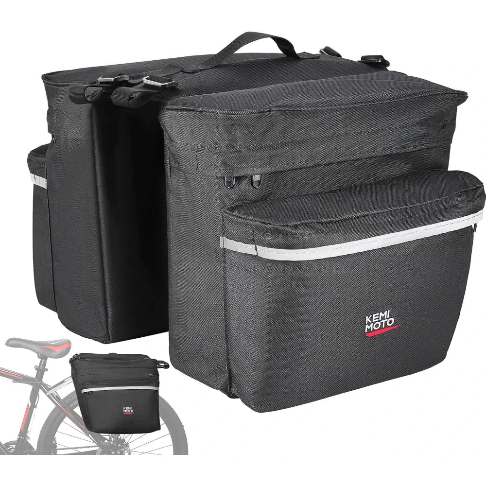 KEMITOUR 34L Bike Pannier Bags – Rear Rack with Rain Cover Bike Pannier Bags Nixie 30L Black