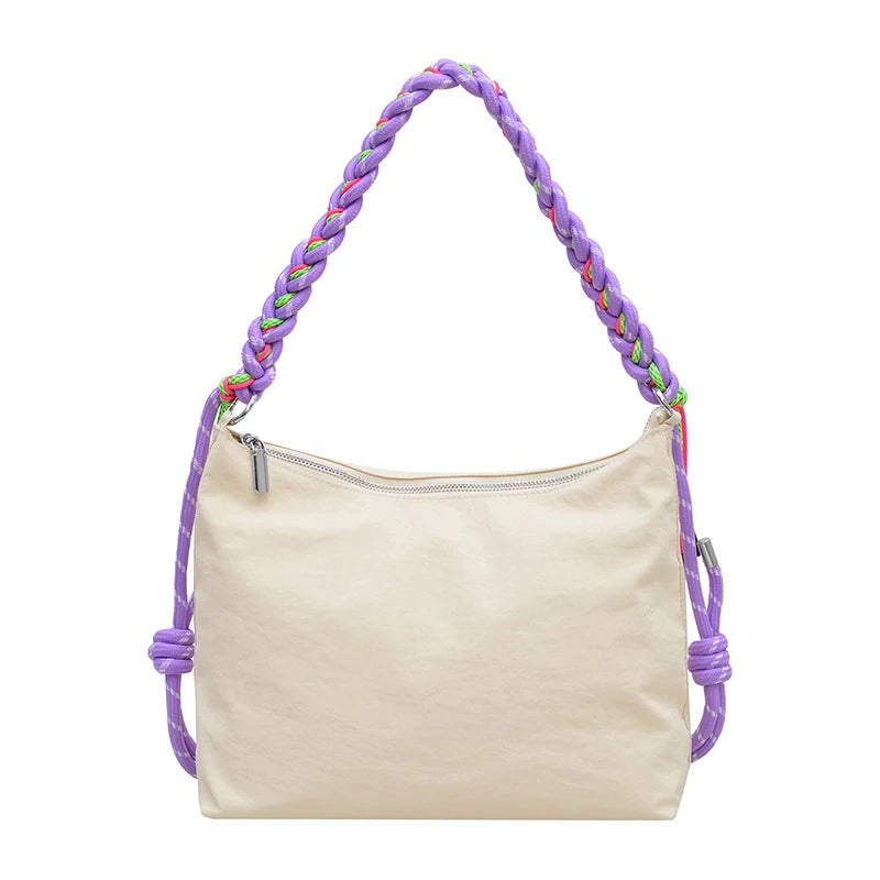 Color-Block Twist-Strap Nylon Crossbody Bag – Large Capacity Crossbody Shoulder Bag Nixie