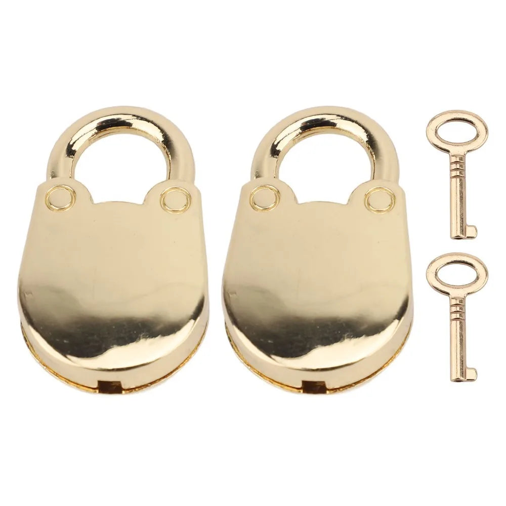 2-Pack Bear Shaped Mini Padlocks with Keys – Gold & Bronze Zinc