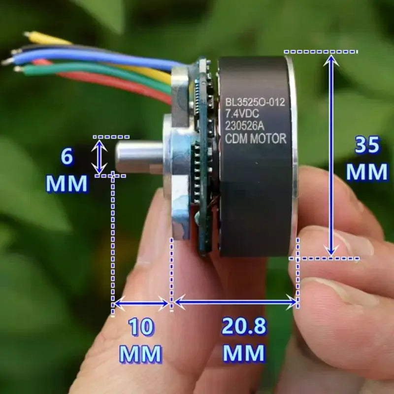 BL3525O 35mm Brushless DC Motor 7.4V 3200RPM + PWM Driver Brushless DC Motor Nixie
