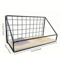 Wall Mounted Metal Storage Basket Floating Shelf Rack Organizer