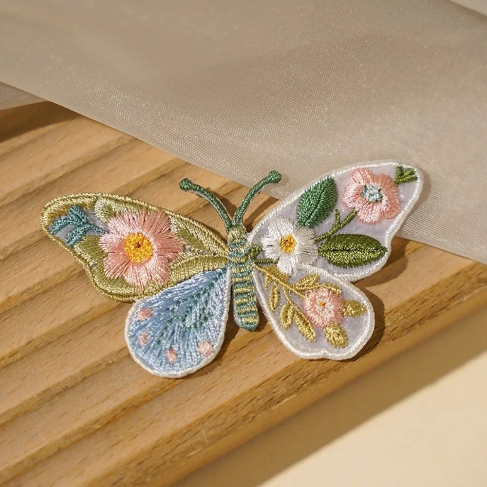 2Pcs 3D Butterfly Embroidery Iron-On Patches – Floral Applique Embroidery Iron-On Patch Nixie