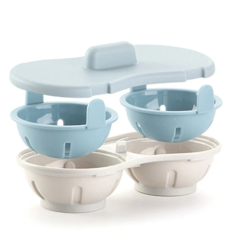 Microwave Egg Poacher Double Cup Detachable Drain Basket Cooker Microwave Egg Poacher Nixie