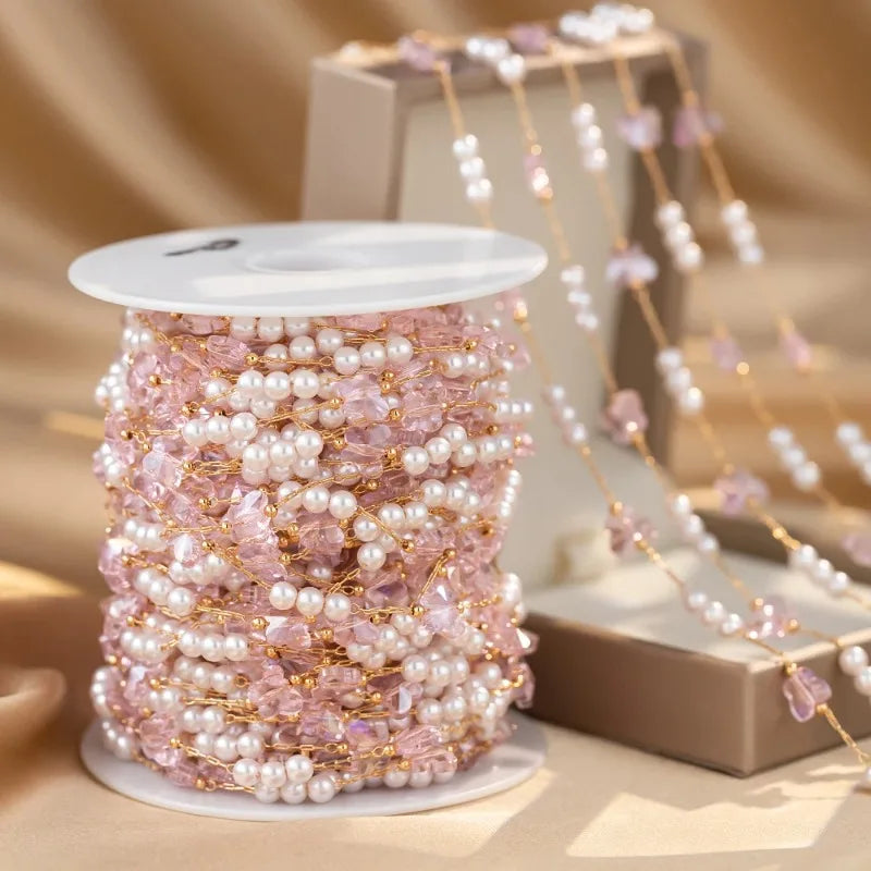 Golden Crystal Beaded Chain for DIY Necklace & Bracelet – Nixie DIY Jewelry Chain Nixie