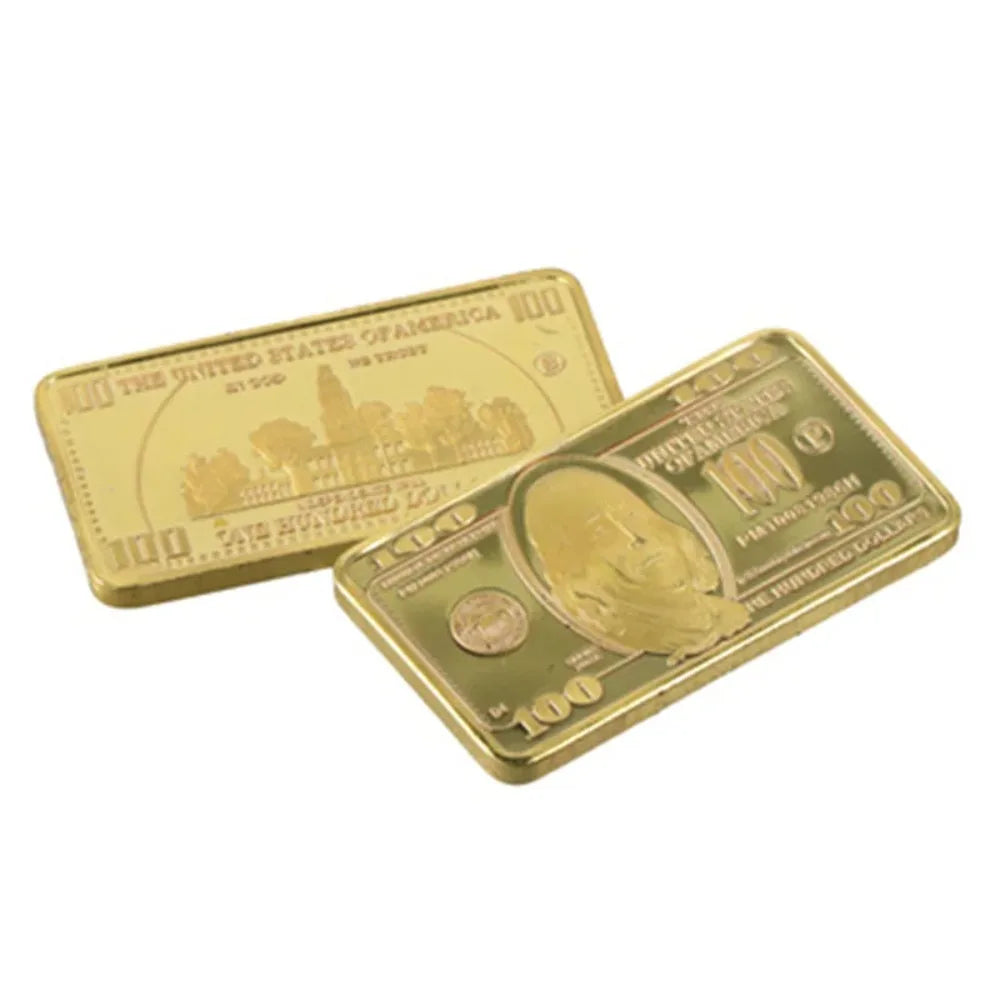 Gold Bar Bullion Collectible Coin – $100 Dollar Novelty Décor Collectible Novelty Coin Nixie