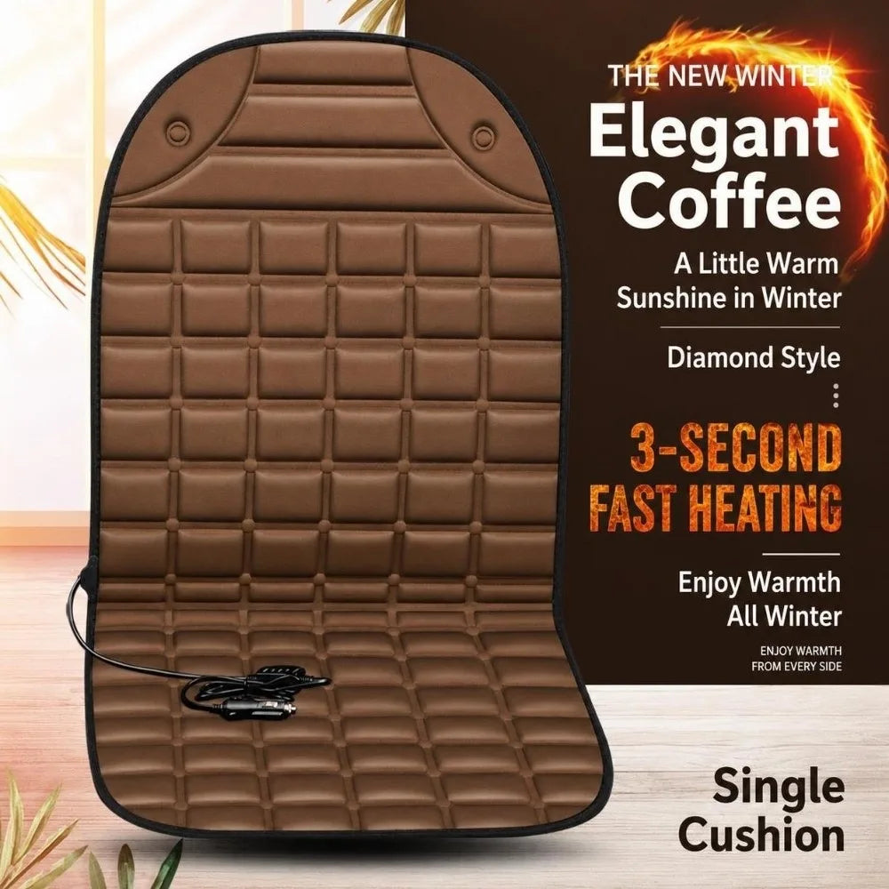 12V Car Heated Seat Cushion with Backrest – Universal Fit Heated Seat Cushion Nixie