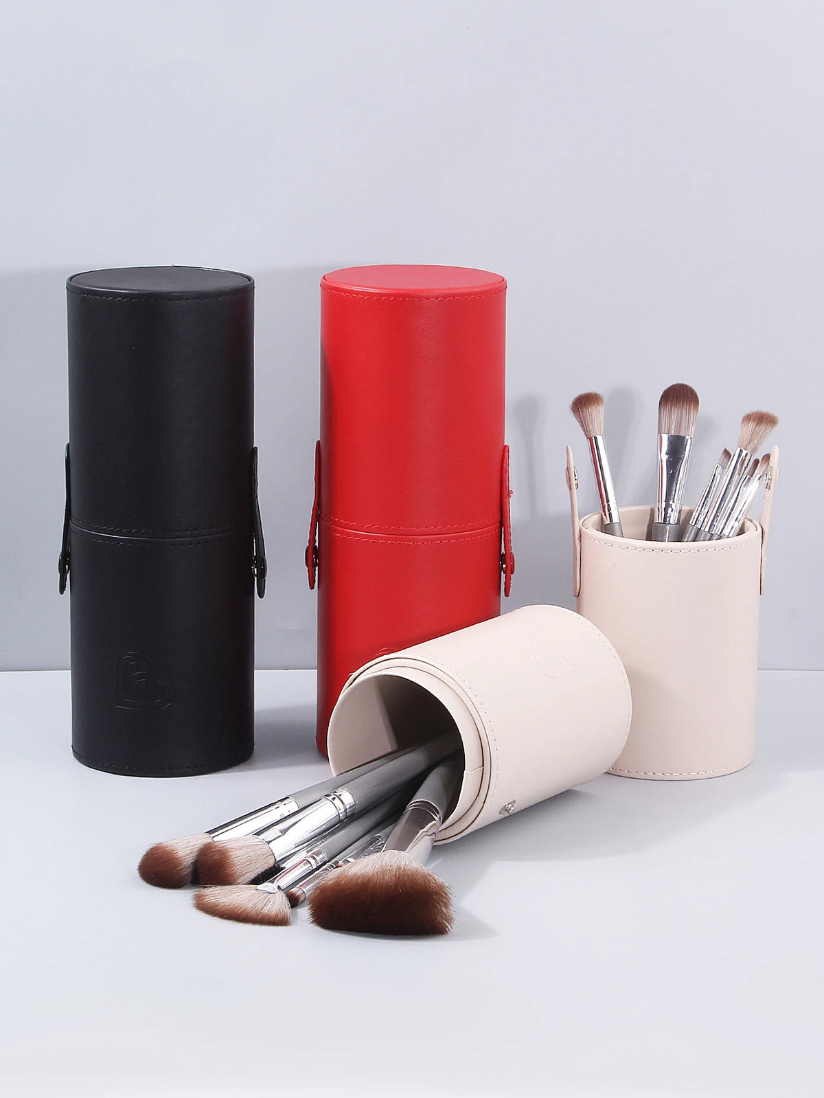 PU Leather Makeup Brush Holder – Large-Capacity Storage Bucket