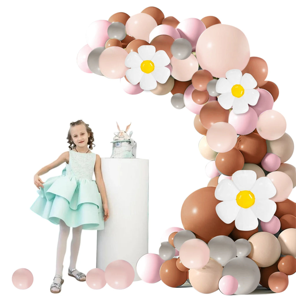 123pcs Daisy Balloon Garland Arch Kit – Assorted Latex Balloons Balloon Garland Kit Nixie