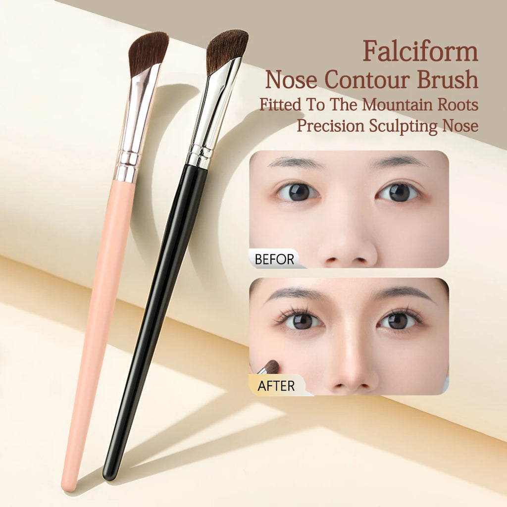 2-Piece Horsehair Contour & Nose Shadow Makeup Brush Set Makeup Brush Set Nixie MULTI