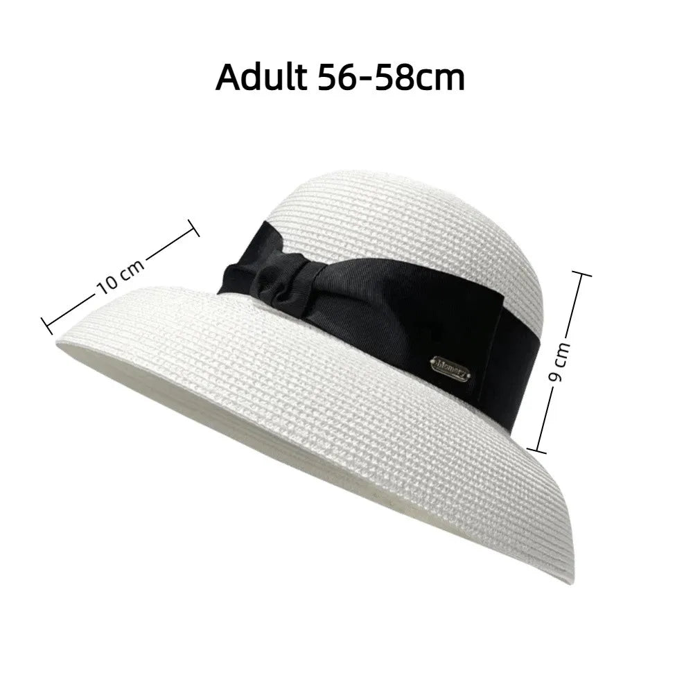 Women's Wide Brim Straw Sun Hat – UV Protection Beach Hat Straw Sun Hat Nixie