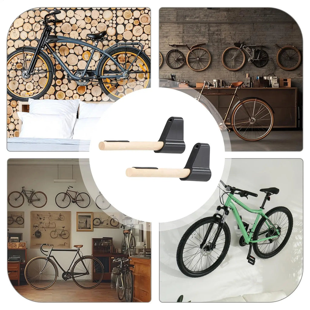 Solid Wood Bicycle Wall Mount Holder – Vertical Bike Bracket