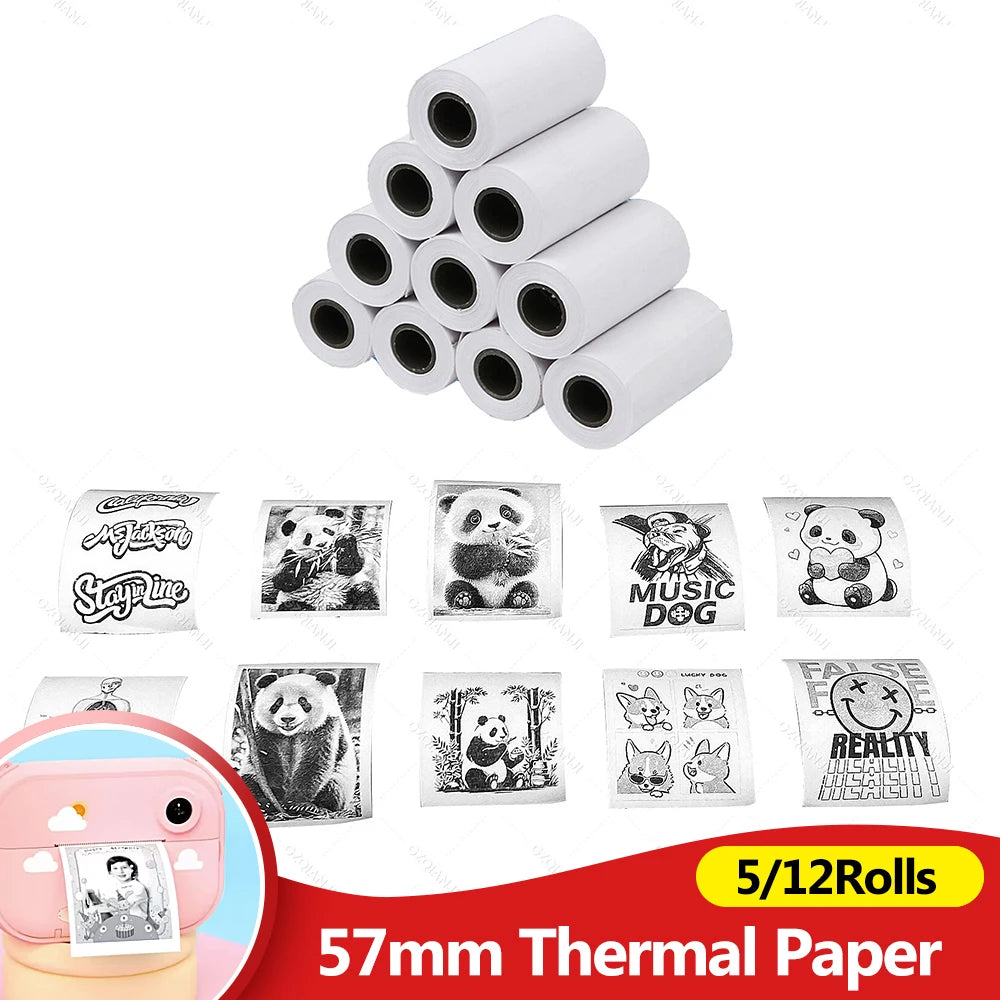 57mm Thermal Print Paper 12 Rolls – Mini Portable Printer Refill Thermal Printer Paper Nixie