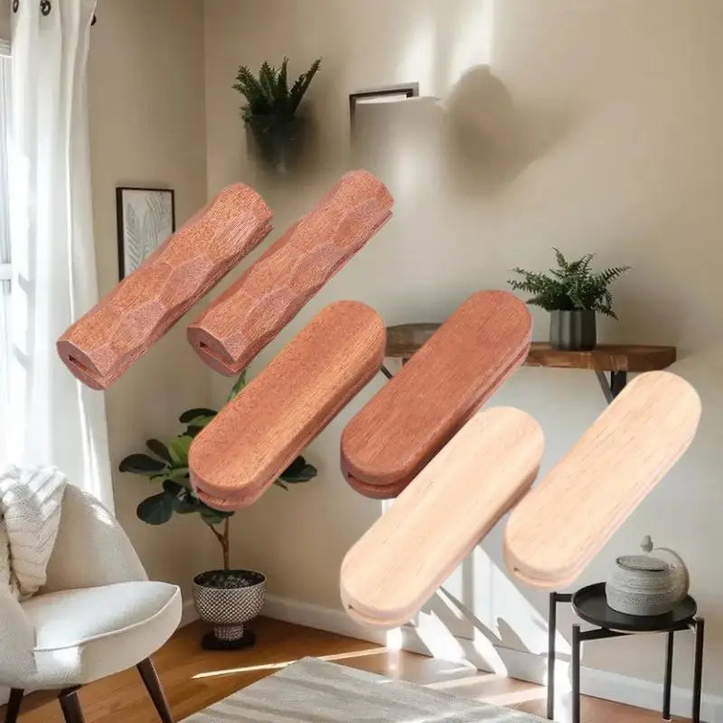 2Pcs Sapele Wood Insulated Pan Handles – Heat Resistant Grip Pan Handle Set Nixie